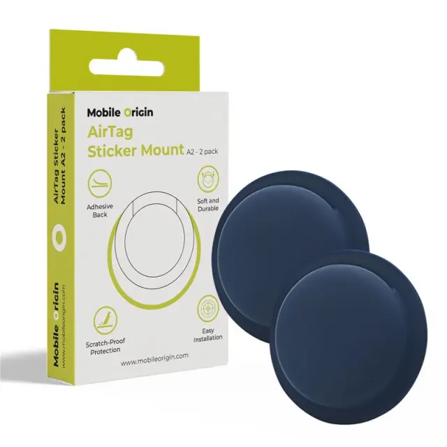 Mobile Origin Airtag Sticker Mount A2 - 2 pack, blue