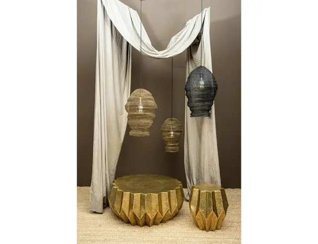 Φωτιστικό Οροφής Miko PTMD Luxury Living Μονόφωτο, με λαμπτήρα E27 και διαστάσεις 42x42x60cm - Gold 123087 3
