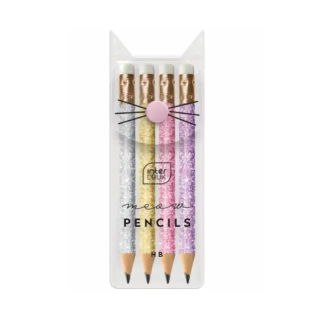 Interdruk Μολύβια με Γόμα Mini Glitter 4 τεμ. (315618)
