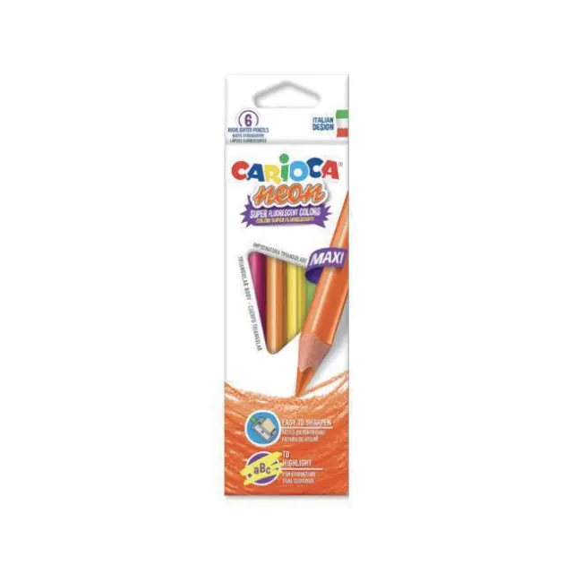 Carioca Ξυλομπογιές 6 χρώματα Neon (42809)