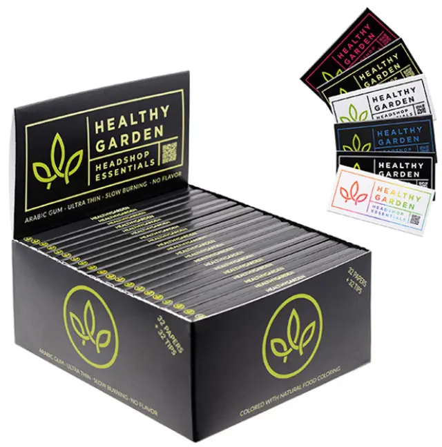 Healthy Garden Χαρτάκια - Green - King Size Slim με Πράσινες Τζιβάνες 32φ. 3
