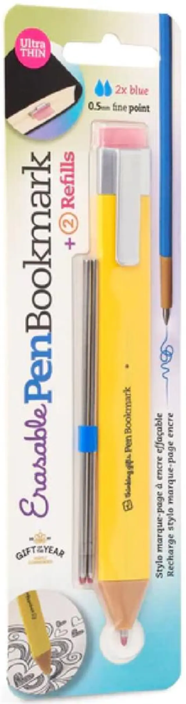Thinking Gifts Σελιδοδείκτης Και Στυλό Gel Που Σβήνει 0,5mm Με 2 Ανταλλακτικά Κίτρινο/ 5060058361190 (THINKINGGIFTS)