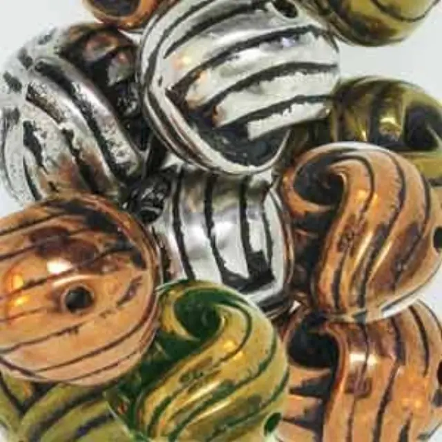 Επιμεταλλωμένη Χάντρα Round French Knot Antique Mix 12mm ~9τεμ
