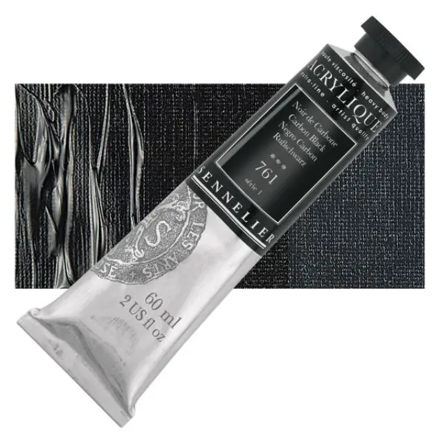 Ακρυλικό Sennelier Extra Fine - 761 Carbon Black S1 - 60ml