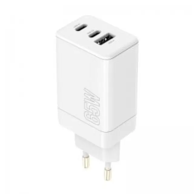 Φορτιστής Ταξιδίου Ταχείας Φόρτισης Maxlife MXTC-08-65ACC με Τριπλή Έξοδο USB A & 2xUSB C PD QC 65W Λευκό N66476 2