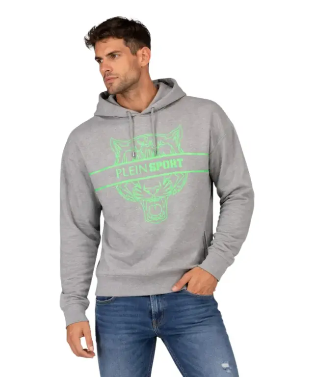 Plein Sport - Ανδρικό Φούτερ με Κουκούλα FIPS218-94GR Γκρι