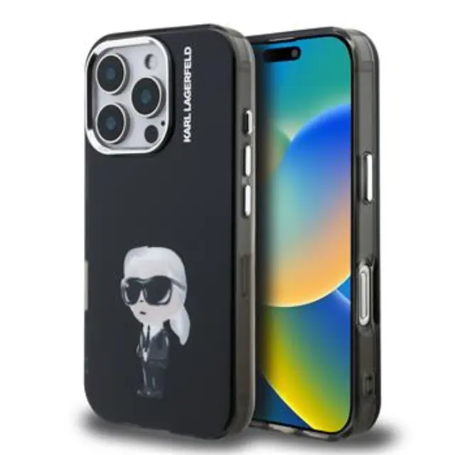 Karl Lagerfeld IML Aquarelle Karl Case for iPhone 16 Pro Black