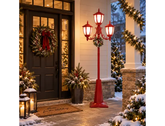 Διακοσμητικό Φανάρι Fééric Lights & Christmas με 158 φωτάκια LED και ύψος 215cm - Θερμό Λευκό 190925