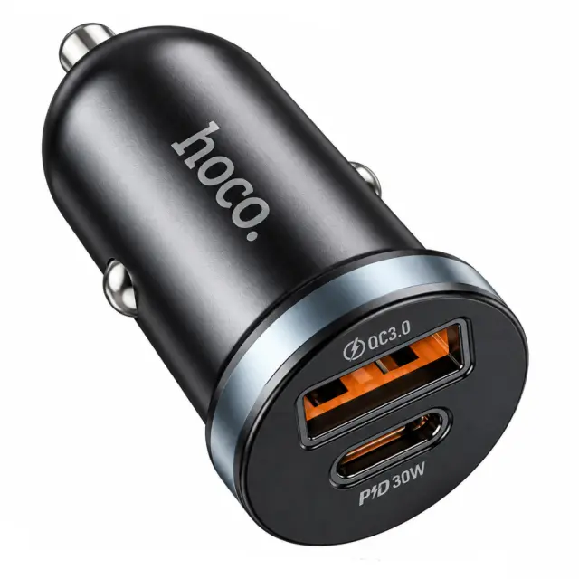 Φορτιστής Αυτοκινήτου Hoco. DZ19 Scenery Lightweight USB-C PD30W + USB-A 18W QC3.0A Μαύρος