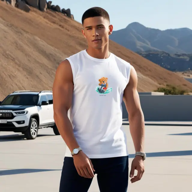Αμάνικο Noshame® Λευκό με τύπωμα Jetski - 182509 - XXL