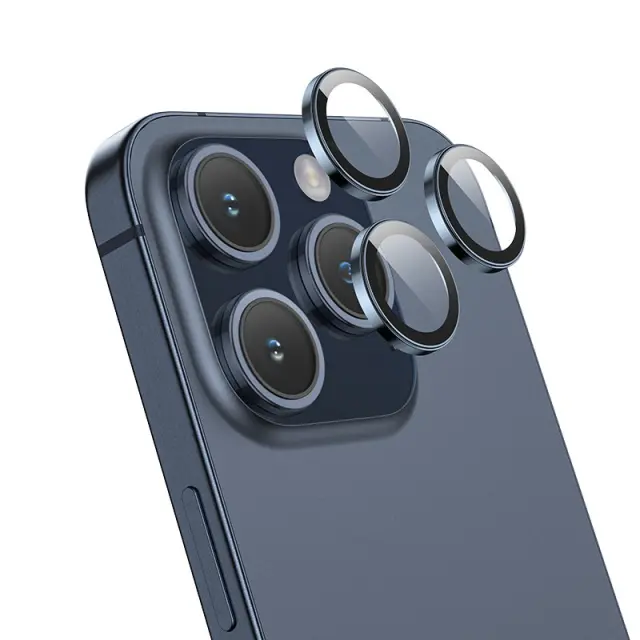 Προστασία Κάμερας Hoco 3D Metal V14 για Apple iPhone 15 Pro 15 Pro Max 16 Pro 16 Pro Max Dark Blue