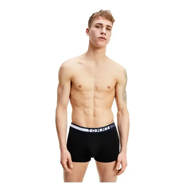 Tommy Hilfiger Ανδρικό Boxer Logo Waistband Organic - Τριπλό Πακέτο, Χρώμα Μαύρο - S 2