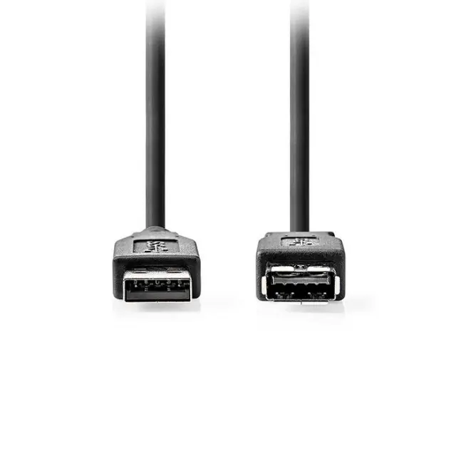 Καλώδιo προέκτασης USB 3.2 Gen 1x1 A αρσ. - USB A θηλ. 2.00m, σε μαύρο χρώμα.