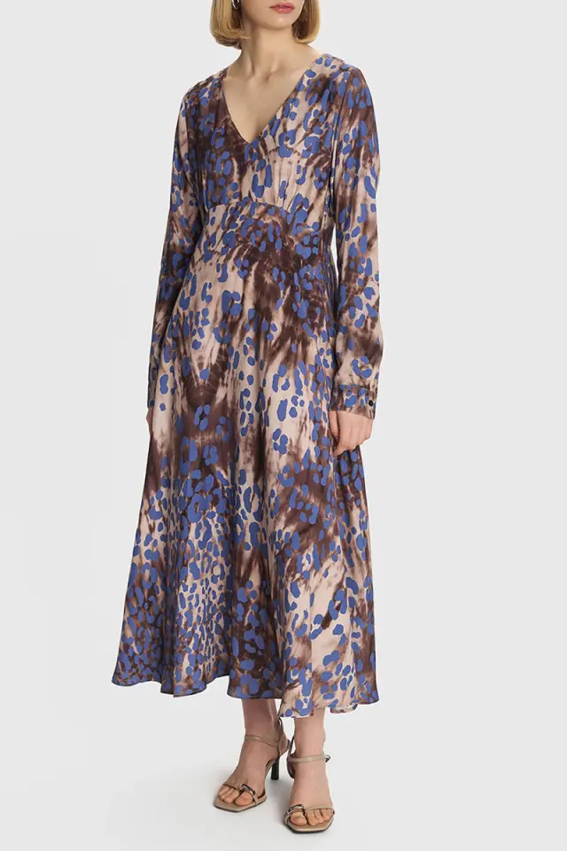 Ale Φόρεμα Μίντι με Animal Print Εμπριμέ