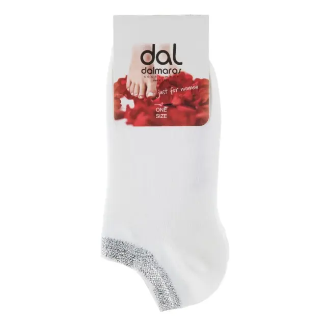 Γυναικεία τερλίκια με Lurex Dalmaras Socks 903 One Size Λευκό - Ασημί