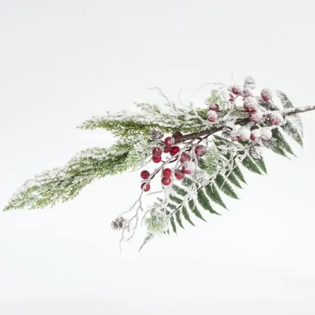 Διακοσμητικό Κλαδί Φτέρη Με Κυπαρίσσι Με Berry 85cm