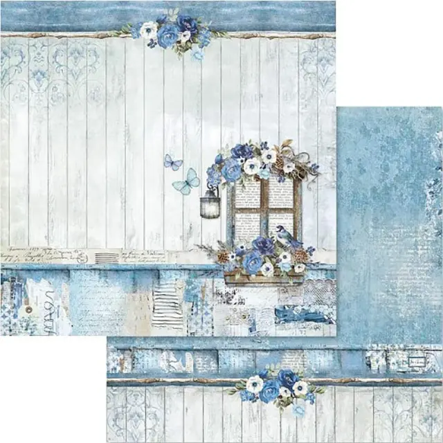 Χαρτί Scrapbooking Stamperia Διπλής Όψης - Blue Land - 31x30cm