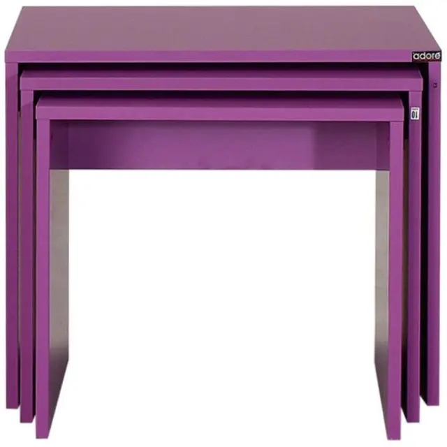 Σετ τραπεζάκια Ζιγκόν SHP-103-UU Μοβ 55x47x40cm 2