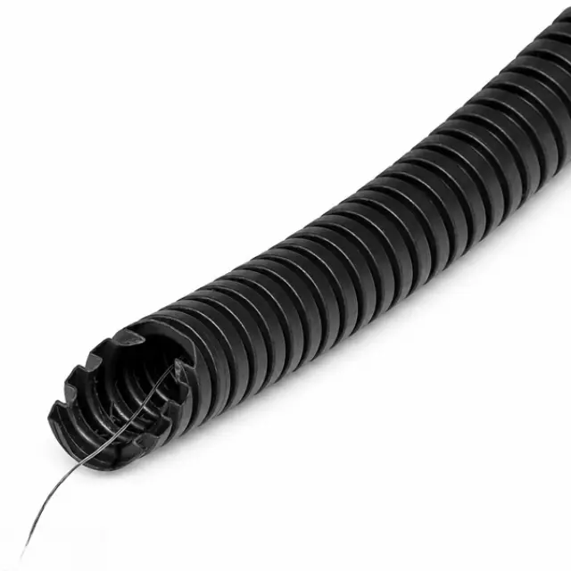 Pliable Corrugated Conduit with Pulling Wire HF UV-resistant 16mm 750N 100m Black