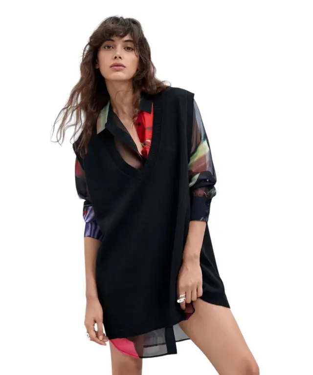 Desigual - Γυναικείο Φόρεμα Mamen 26WWVW43-2000 Μαύρο/Πολύχρωμο - XS 2
