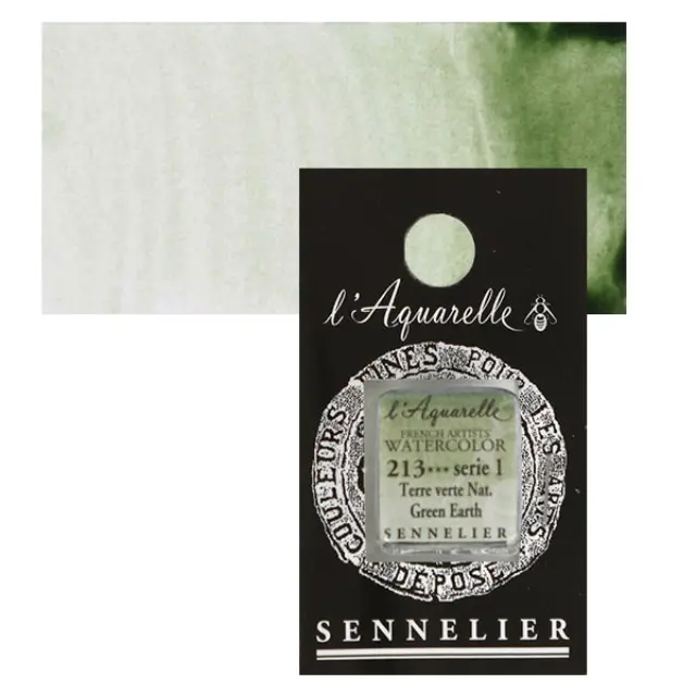 Χρώμα Ακουαρέλας Sennelier l Aquarelle Half Pan - 213 Green Earth