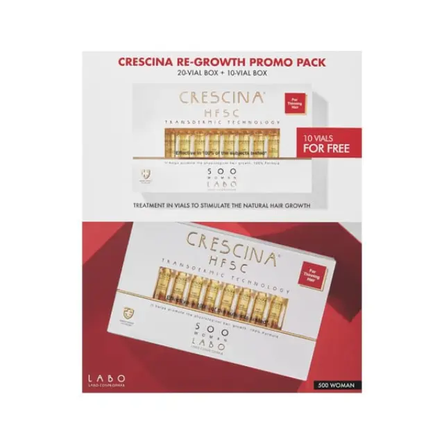 Crescina Promo Transdermic HFSC Θεραπεία Ανάπτυξης Μαλλιών για Γυναίκες 500 - Advanced Hair Loss 20+10 Vials x 3.5ml