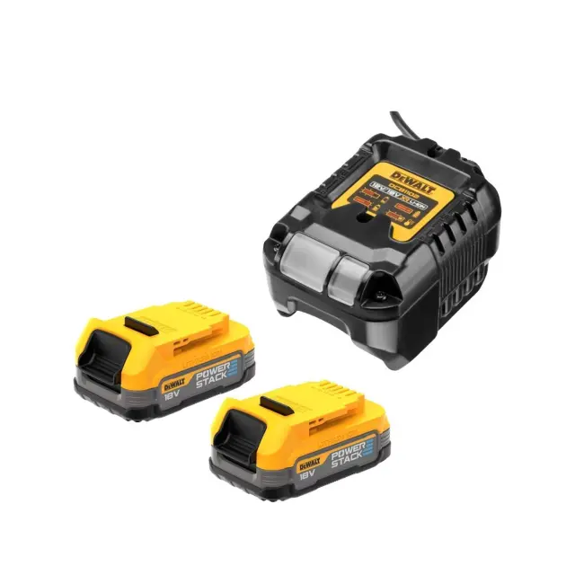 Dewalt DCB1102Ε2 - Φορτιστής Compact 12V/18V 1,7 A μαζί με δύο μπαταρίες DCBP034