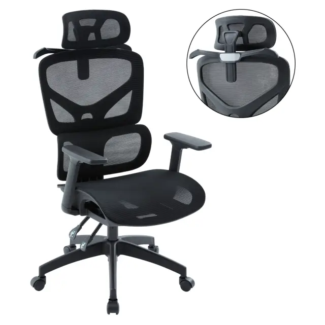 ΚΑΡΕΚΛΑ ΓΡΑΦΕΙΟΥ FB91227.01 ΜΑΥΡO MESH & PP 68x68x120-130Υεκ