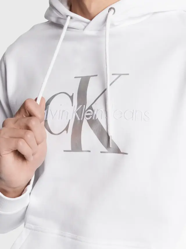 Calvin Klein - Ανδρικό Seasonal Monogram Φούτερ J30J320805-OK6 Λευκό 3