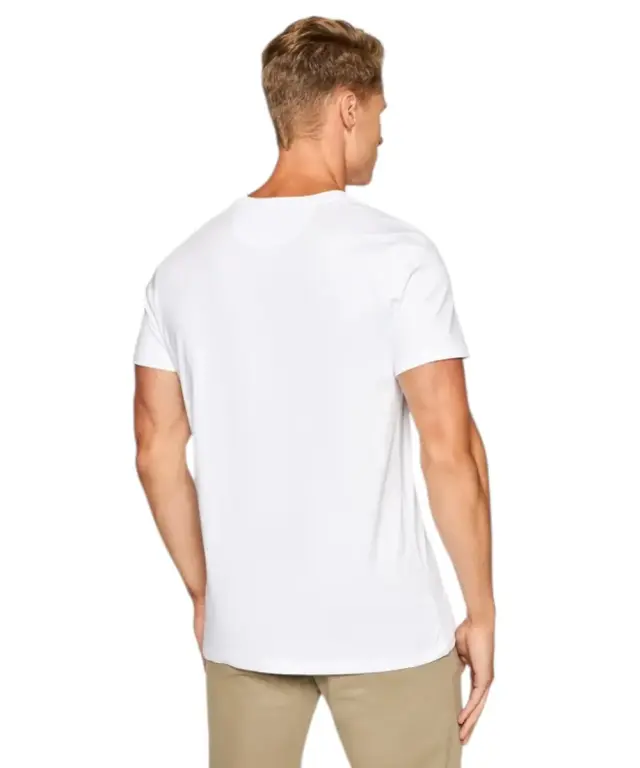 La Martina - Ανδρικό T-Shirt Regular Fit CCMR04-JS206-00001 Λευκό 3