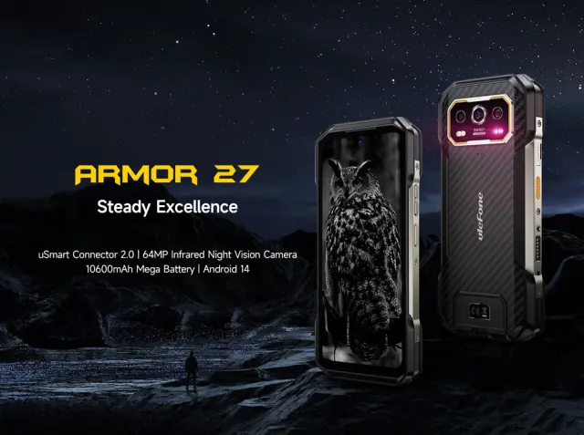 ULEFONE smartphone Armor 27, 6.78", 12/256GB, 10600mAh, IP68/IP69K, μαύρο 2