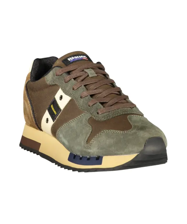 Blauer - Ανδρικά Sneakers F6QUEENS01WAX-BRWMIL Καφέ/Πράσινο 3