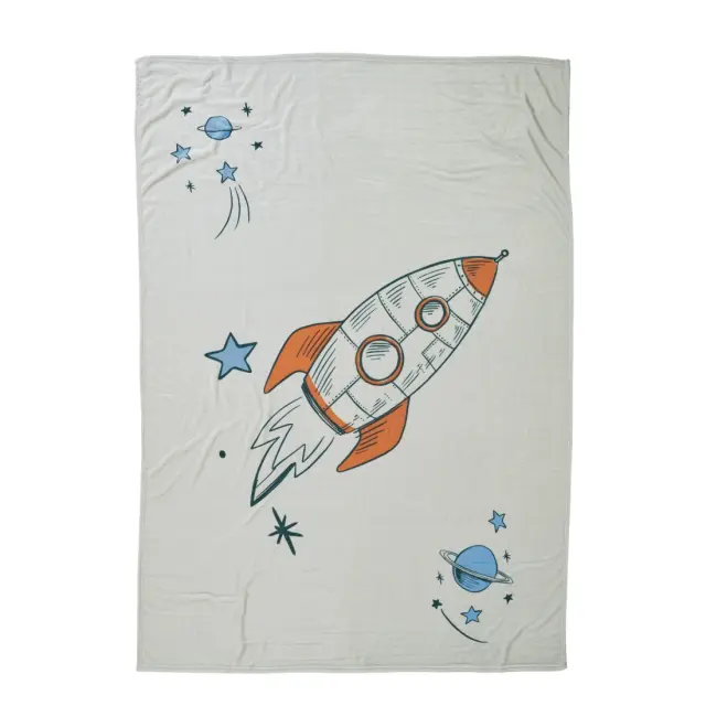 Κουβέρτα Αγκαλιάς 80Χ110 300gsm Fun Das Home 4912 Blue-Grey-Orange 100% Πολυέστερ 3