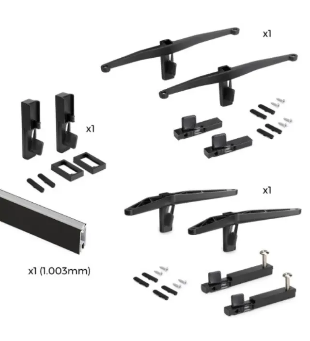 KIT ΑΡΘΡΩΤΩΝ ΠΛΑΙΣΙΩΝ ΡΑΦΙΕΡΑΣ ΓΙΑ 1 ΡΑΦΙ, 1 ΕΡΜΑΡΙΟ & 1 ΣΩΛΗΝΑ (ΧΩΡΙΣ ΤΑ ΞΥΛΙΝΑ ΣΤΟΙΧΕΙΑ) EMUCA ZERO 7022454 ΜΑΥΡΟ ΜΑΤ 2