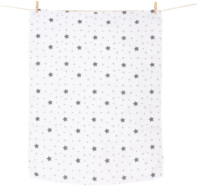 Πάνα Muslin 70x80cm Tetro Grey Stars 5904506809264