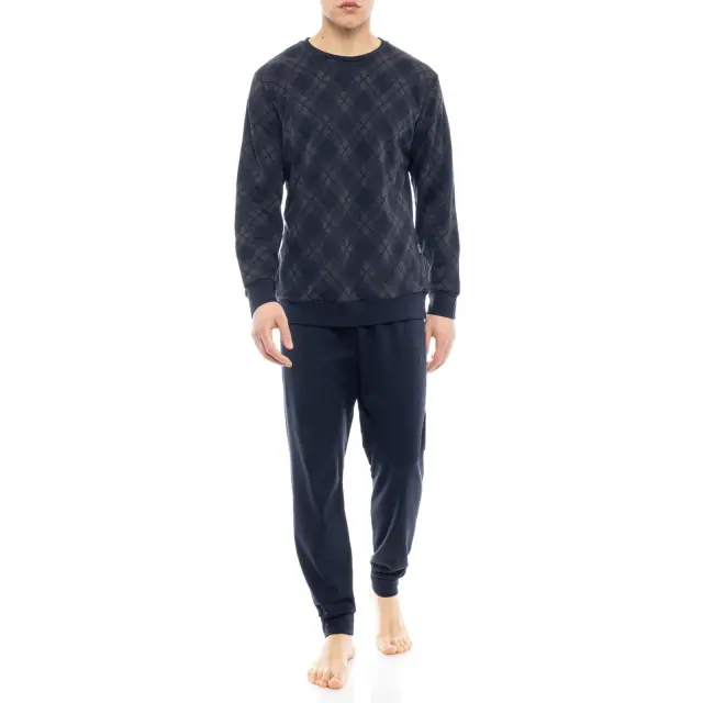 Ανδρική πιτζάμα Homewear Grey Blue Jaquard W-M655 Ulisse