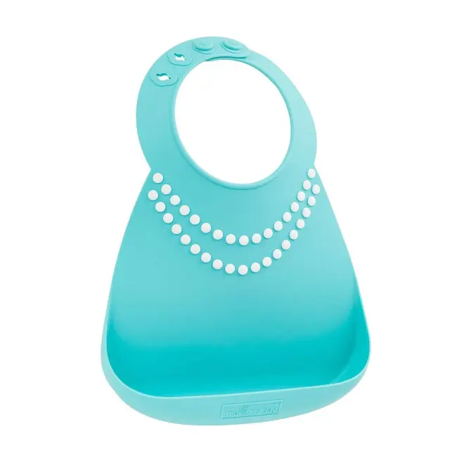 Munchkin | Make My Day Baby Σαλιάρα Σιλικόνης Tiffany Blue 6m+ | 1 τμχ