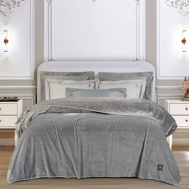 Κουβέρτα 170x240 Μονή 320gsm Fleece Essential Greenwich Polo Club 4439 Grey 100% Πολυέστερ