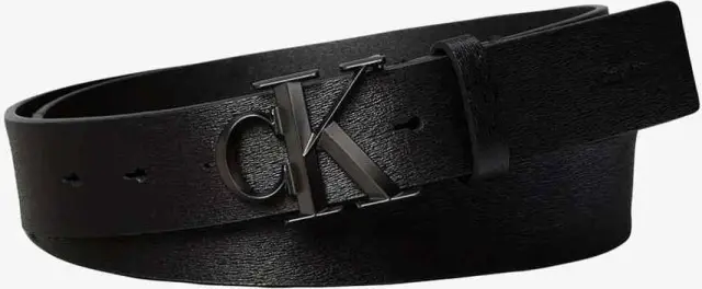 Calvin Klein Ανδρική Μεσαία Ζώνη Διπλής Όψης Faceted Buckle Μαύρο/Gunmetal 85cm