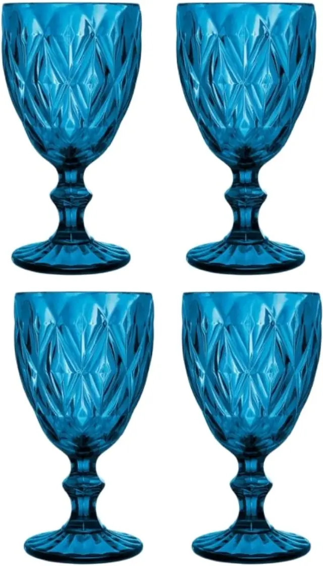 Casa Domani Deanna Blue Σετ Ποτηριών Κρασιού 335ml 4τμχ - Μπλε