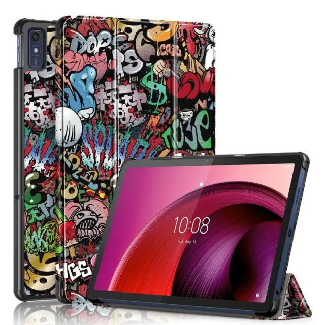 Smart Flip Cover Case Θήκη Πλαστική Με Δυνατότητα Stand Για Lenovo Tab M10 5G 10.6 - Graffiti OEM