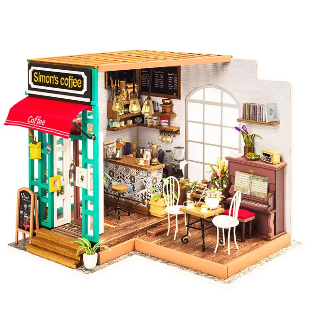 Robotime DIY Παιχνίδι Κατασκευών Ξύλινo Simon's Coffee DG109