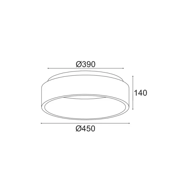 ΟΡΟΦΗΣ Φ/Σ LED 36W CCT 3670LM ΜΑΥΡΟ ΜΕΤΑΛΛΙΚΟ D45XH14CM APOLLO / BR81LEDC45BKCCT 2