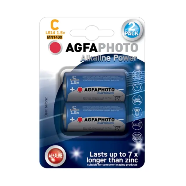 Agfa Μπαταρία Αλκαλική LR14 (C) Blister 2 Τεμαχίων