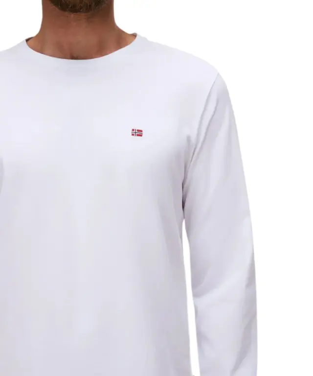 Napapijri - Ανδρική Μακρυμάνικη Μπλούζα T-Shirt NP0A4HN7-002 Λευκό - M 3
