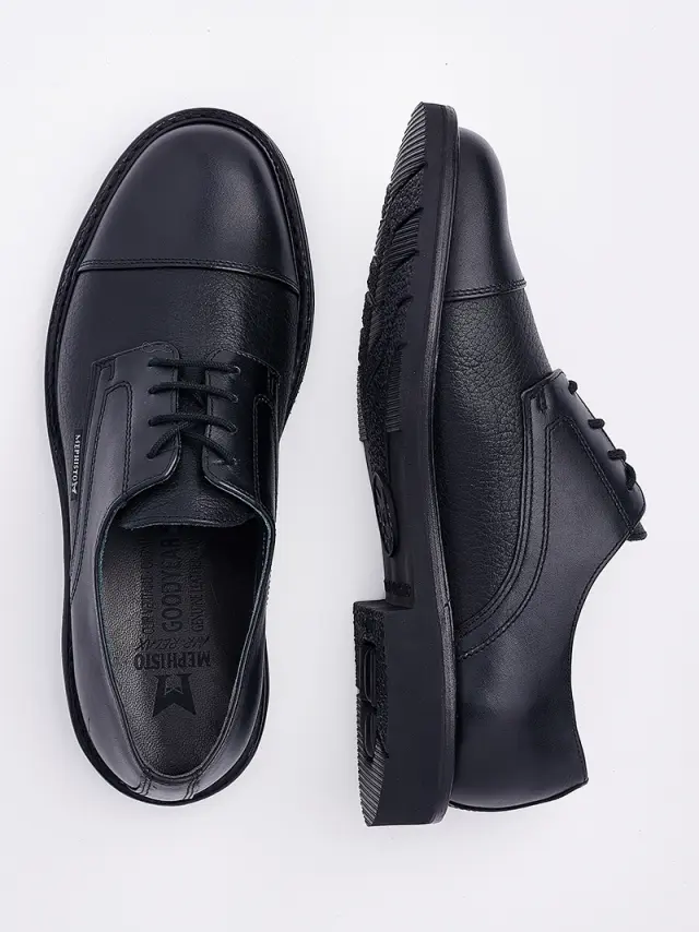Mephisto Δετά-Oxfords Ανδρικό δέρμα Μαύρο MEP/MELCHIOR BLACK - 41 3