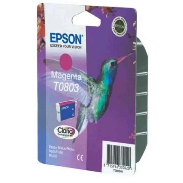 Epson T0803 Γνήσιο Μελάνι Εκτυπωτή InkJet Ματζέντα (C13T08034010 C13T08034011)