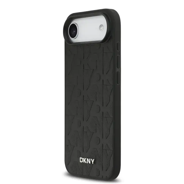 DKNY PU Leather Grid Pattern Magsafe Case for iPhone Air Black 2