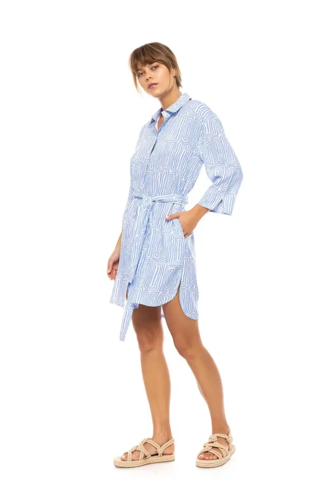 Beachwear B555 Ice Blue Geo Pink Label 2