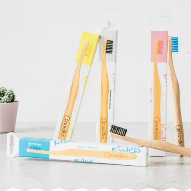 Nordics Bamboo Toothbrush with Blue Bristles 2